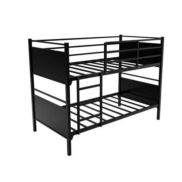 Metal Bunk Bed, Heavy Duty Sturdy Frame, Good For Commercial Use , Kids Camps And Shelter, Black