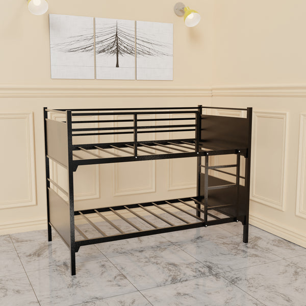Metal Bunk Bed, Heavy Duty Sturdy Frame, Good For Commercial Use , Kids Camps And Shelter, Black