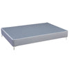 Platform Bed With Silver Leg, Light Grey Leather