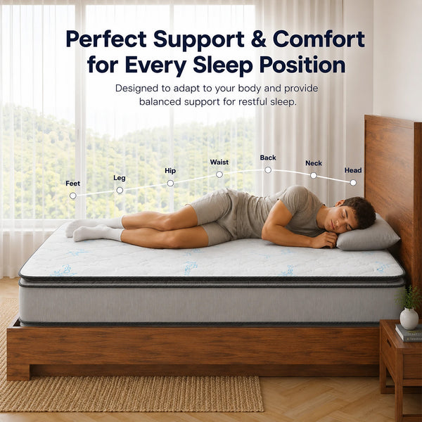 12-Inch medium plush Double sided Pillowtop Innerspring Fully Assembled Mattress