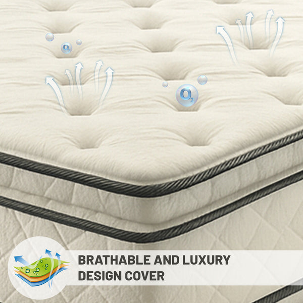 12-Inch medium plush Double sided Pillowtop Innerspring Fully Assembled Mattress