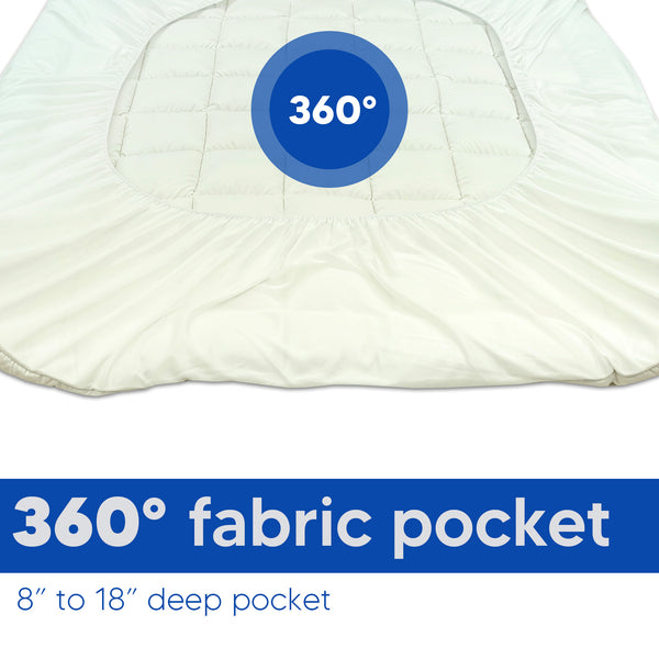 3-Inch Quilted Cotton & Fluffy Mattress Topper, Cooling, Soft, Deep Pocket