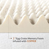 1-Inch Convoluted Copper-Infused Memory Foam Mattress Toppers