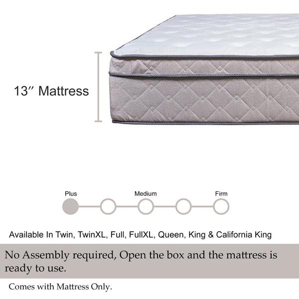 13-Inch Ultra Plush Euro Top Hybrid Mattress