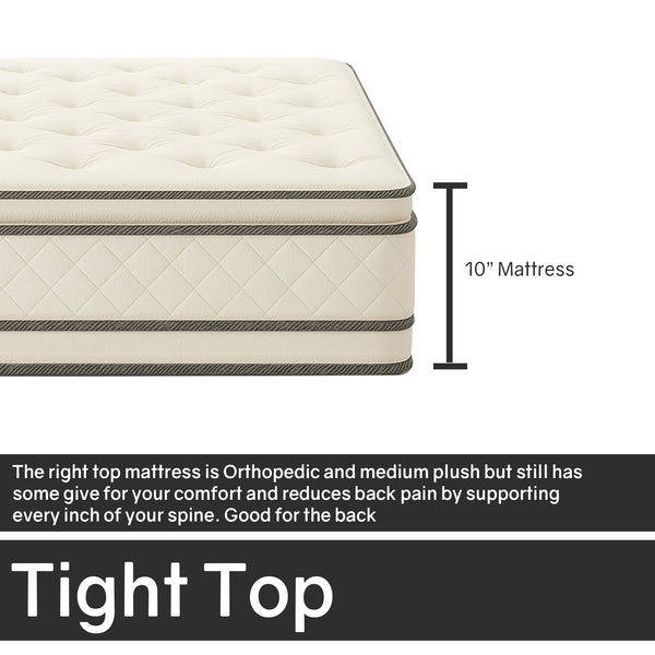 12-Inch medium plush Double sided Pillowtop Innerspring Fully Assembled Mattress