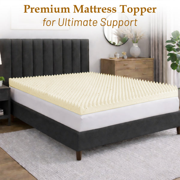 Convoluted Copper-Infused Memory Foam Mattress Toppers