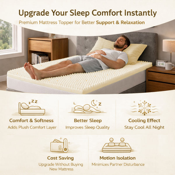Convoluted Copper-Infused Memory Foam Mattress Toppers