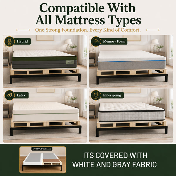 Solid Surface Wood Split Traditional Box Spring/Foundation For Mattress