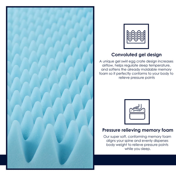 Premium Convoluted Gel Memory Foam Toppers