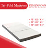 Memory Foam Portable Tri-fold Mattress with Ultra Soft Removable Cover