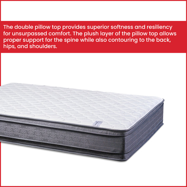 12-Inch Doubled Sided Medium Plush Hybrid  Euro Top  Foam Encased innerspring mattress / Improves Sleep By Reducing Back Pain