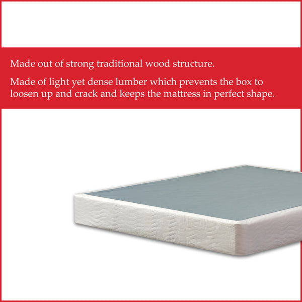 Medium Firm Double sided Tight Top Foam Vinyl Mattress And  Easy Wood Box Spring