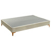 Platform Bed With Gold Leg, Taupe Suede