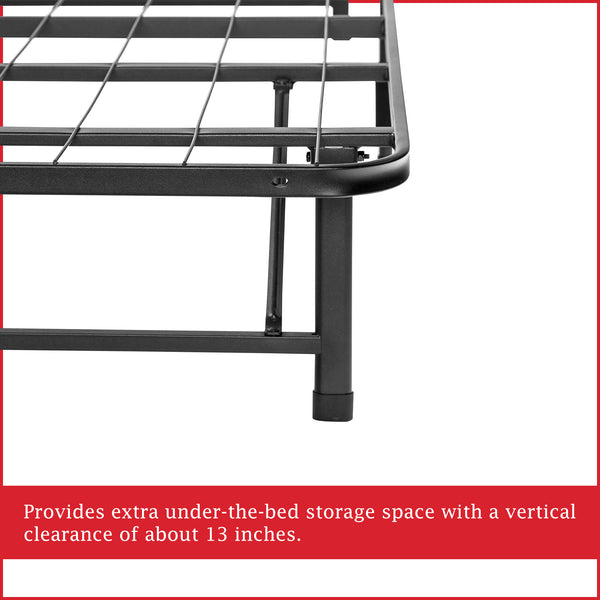 14 inch Quickbase Metal Mattress Platform Bed Frame Foundation with Steel Slats (No Box Spring Needed).