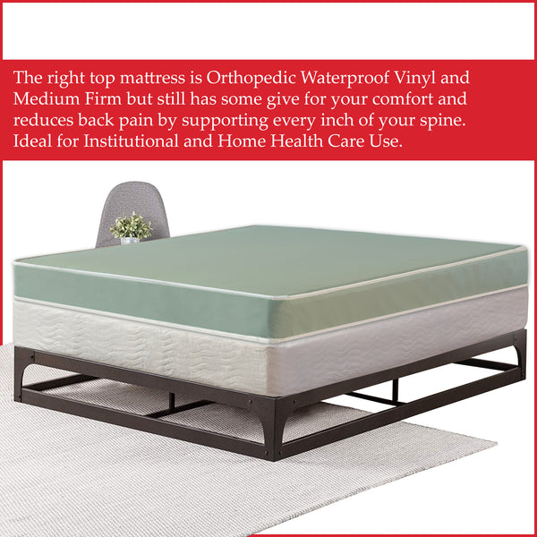 Medium Firm Double sided Tight Top Foam Vinyl Mattress And  Easy Wood Box Spring