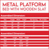 14-Inch Metal Platform Bed Frames with Wood Slat Support/No Box Spring Needed.