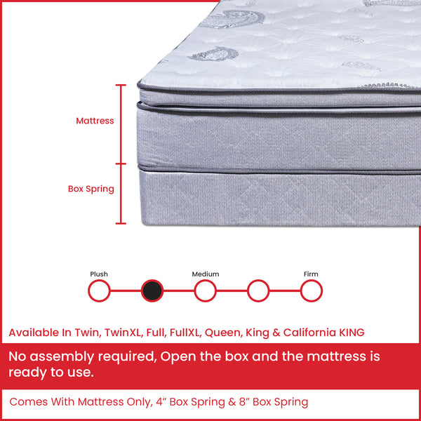 13-Inch Meduim Plush Foam Encased Hybrid Pillowtop Innerspring Fully Assembled Mattress