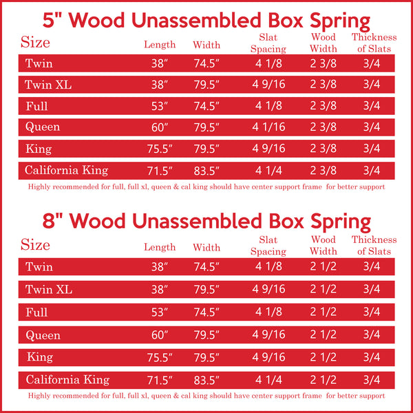 Easy Wood Box Spring/Foundation With Metal Frame